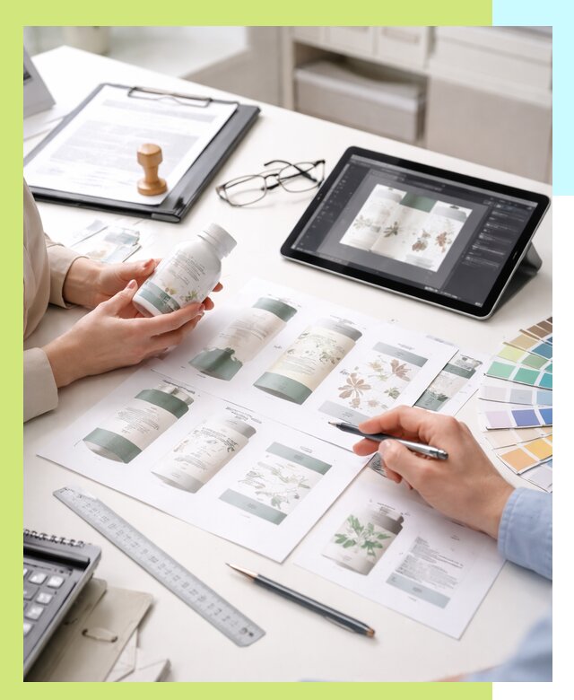 Профессиональная разработка дизайна и текста этикетки продукции в Волхове