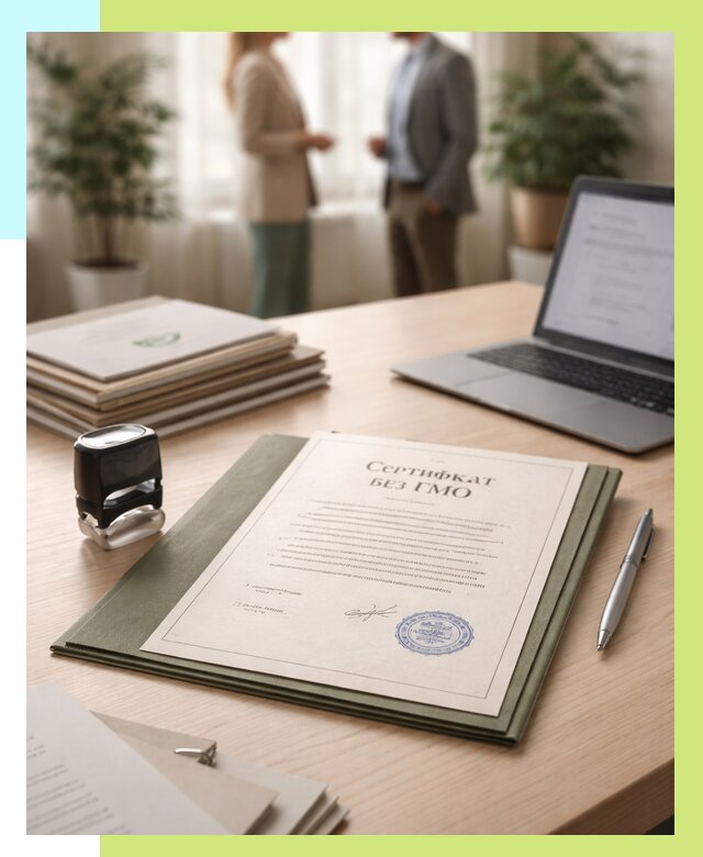 Сертификат без ГМО в Волхове от 7851 р. оформить срочно Алешин-Влх