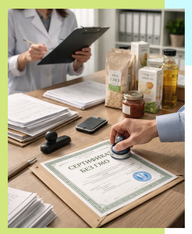 Получение сертификата Без ГМО для продукции в Волхове